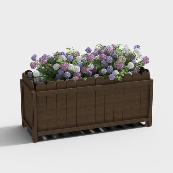 Vibrant Flower Bed 3D model for Creative Projects