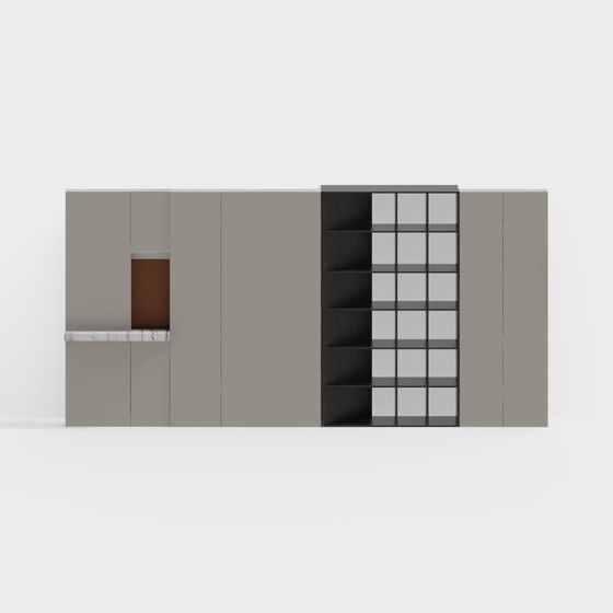 Minimalist Bookshelf 3D model for Modern Interiors