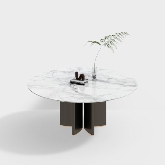 Polygonal Round Table 3D model Design