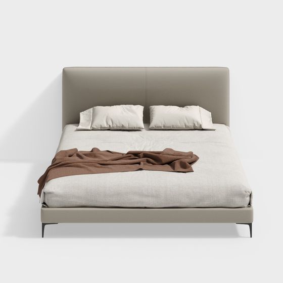 Modern Low-Polygon 3D Bed Frame Design