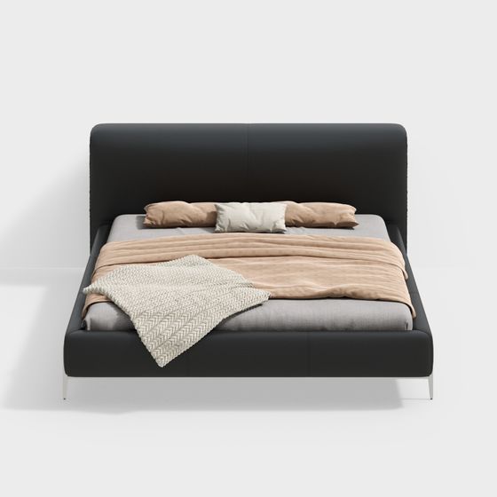 Modern Bed 3D model for Contemporary Interiors