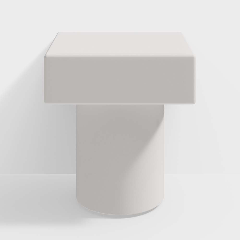FL95 Nachttisch aus weißem Marmor