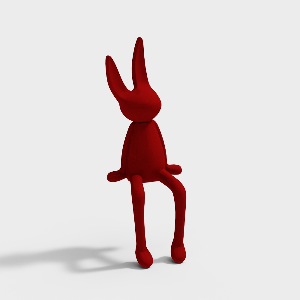 Vibrant Low-Poly 3D Rabbit Model