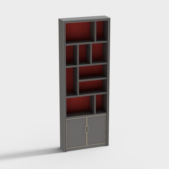 Elegant 3D Bookshelf Model for Modern Interiors