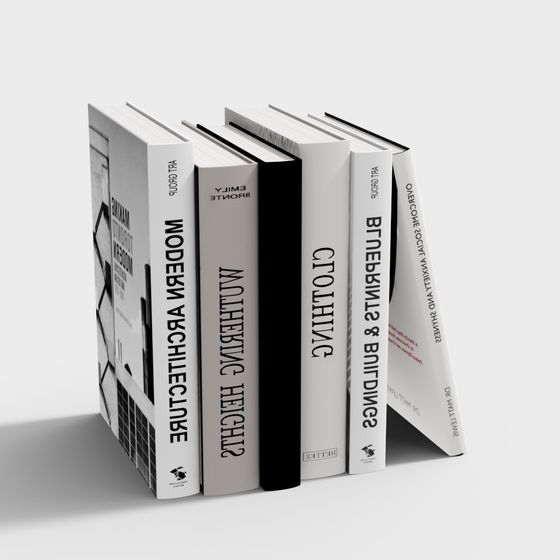 Low-Polygon Book Stacking 3D Model