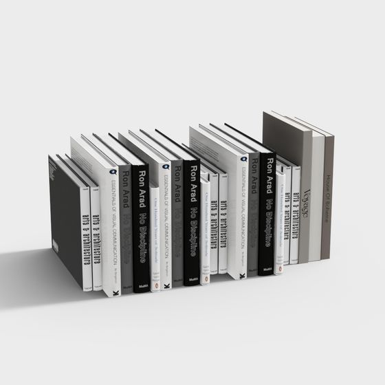 Minimalist Bookshelf Arrangement 3D model