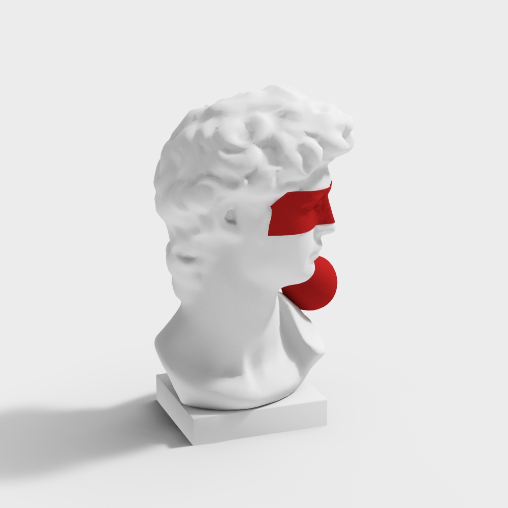 Gypsum Portrait Figurine