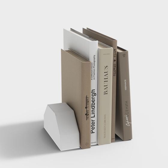 Elegant Low-Poly Bookshelf 3D Model