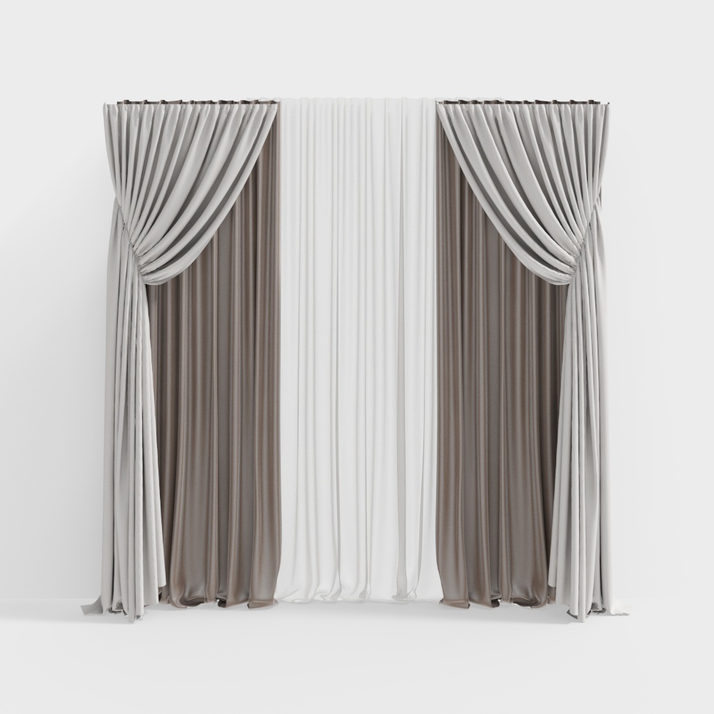 Einfache beige Vorhänge