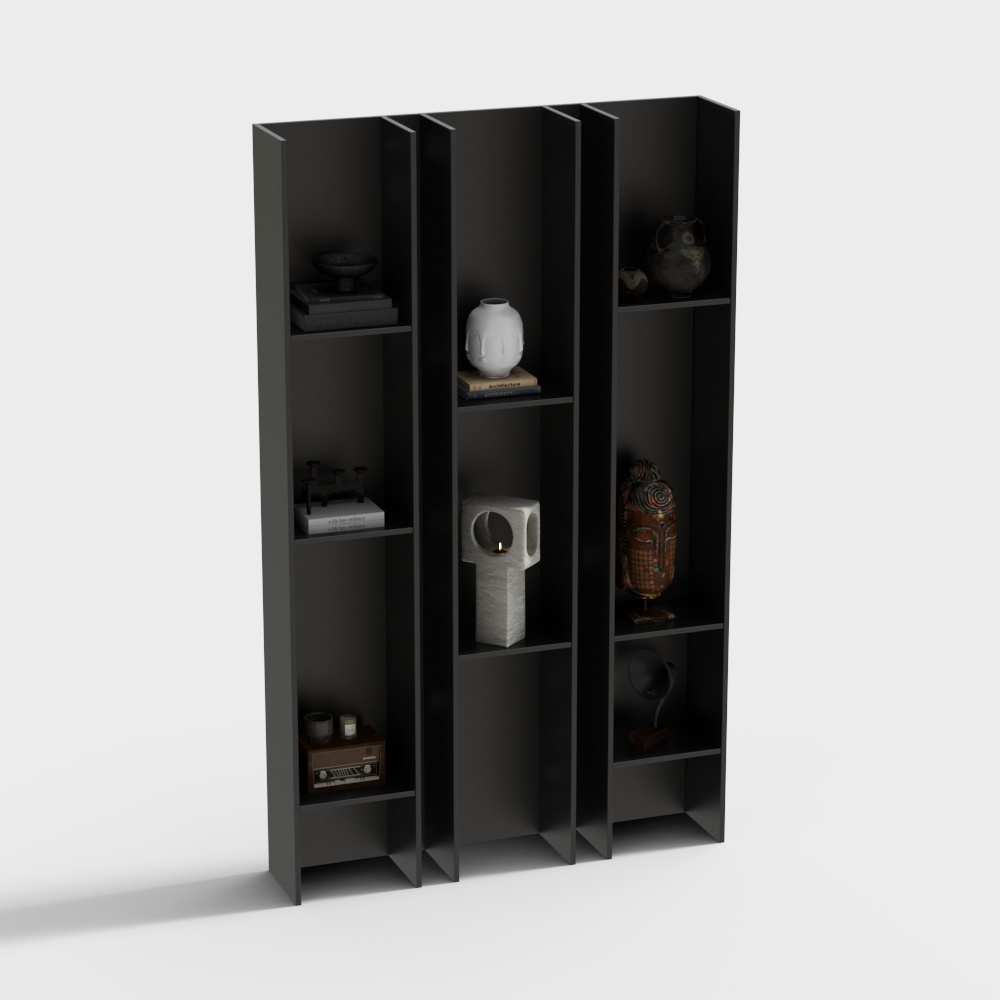 Modern Minimalist Tea Room Black Decorative Cabinet