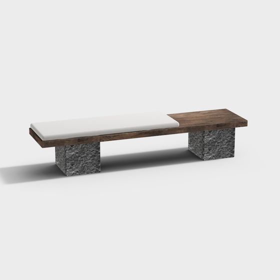 Stylish Urban Bench 3D model for Modern Spaces