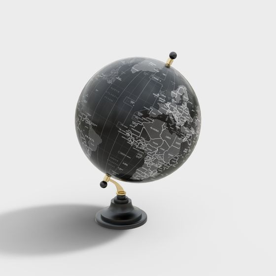 Stylish Low-Polygon 3D Globe Model