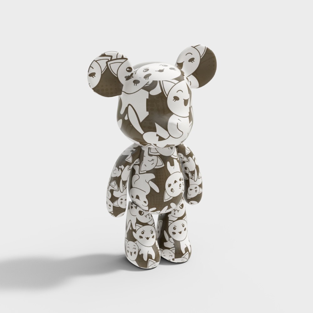Low Poly High Detail Mascot Bear 3D model