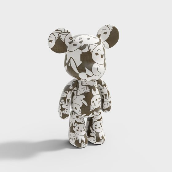 Low Poly High Detail Mascot Bear 3D model
