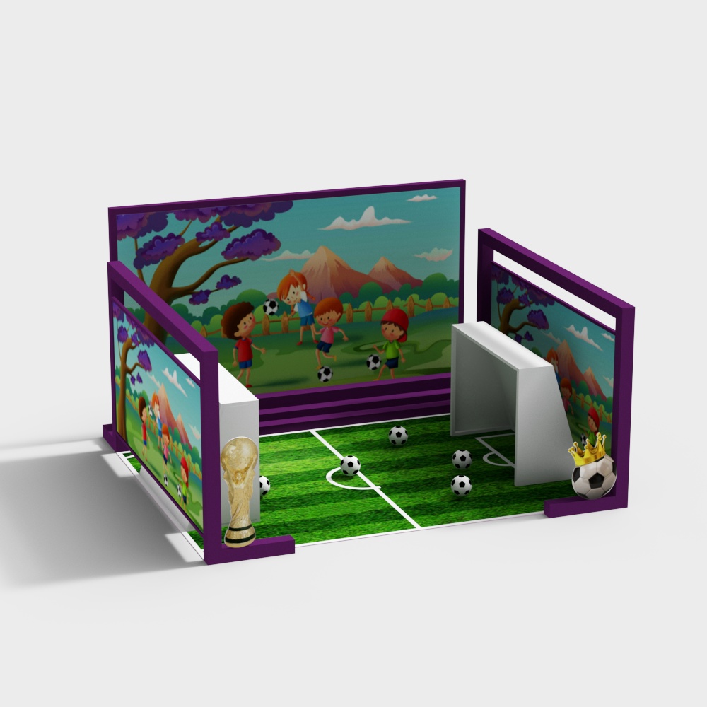 Modern Amusement Park Children's Soccer Field