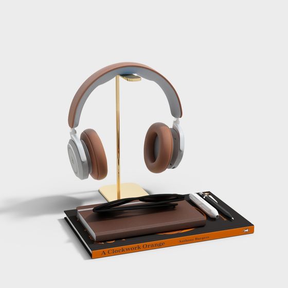 Stylish Low-Polygon Headphone Stand 3D model