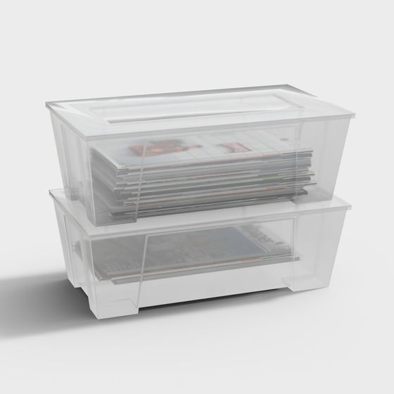 Transparent Storage Box 3D model for Modern Design