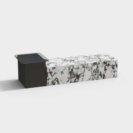 Elegant Marble Reception Desk 3D model