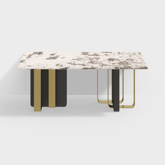 Stylish Marble Dining Table 3D model for Modern Spaces