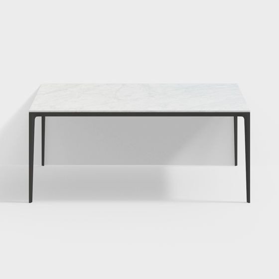 White Wesile Dining Table 3D Model