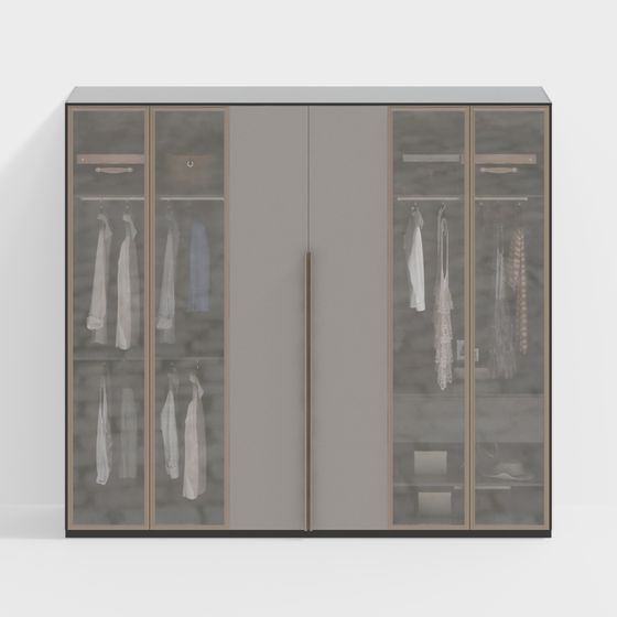 Minimalist Low-Polygon Wardrobe 3D model