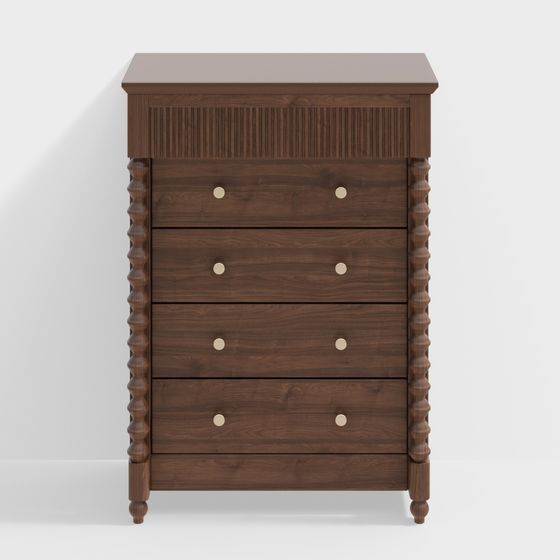 Vintage Country Storage Cabinet 3D model