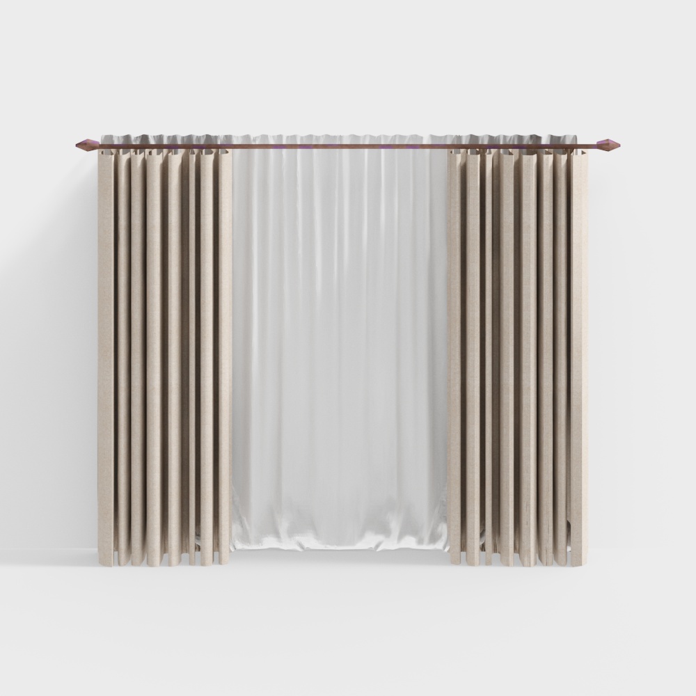 ม่านทำจากผ้าสมัยใหม่