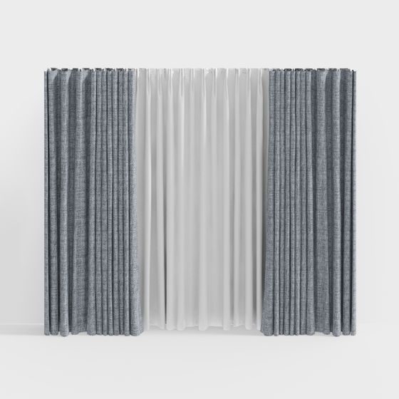 Low Poly Detailed Curtain 3D model for Modern Interiors