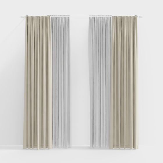 Modern Elegance Curtain 3D model for Stylish Interiors