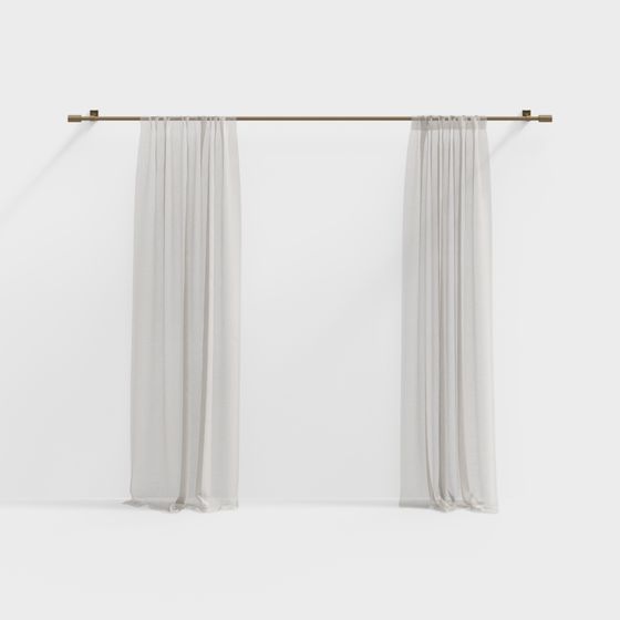 Stylish 3D Curtain Model for Contemporary Spaces