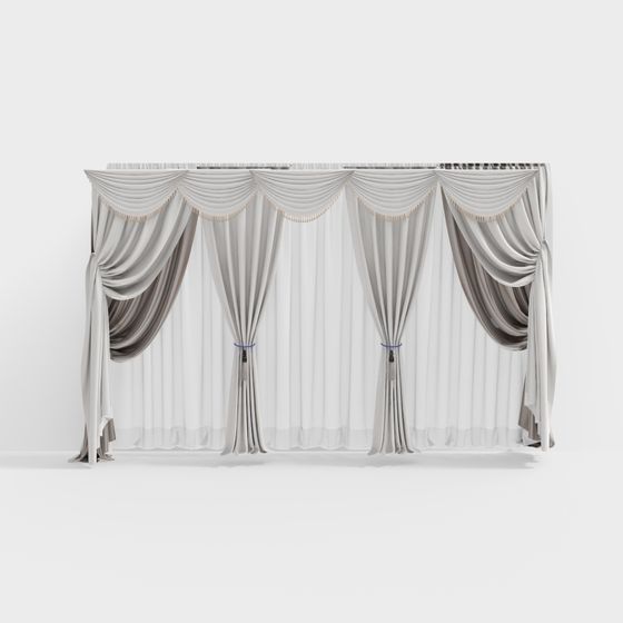 Elegant 3D Curtain Model with Detailing