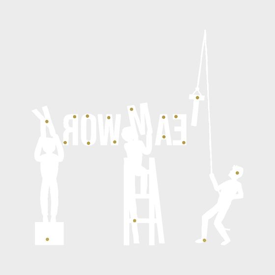 Teamwork Low Poly 3D Model