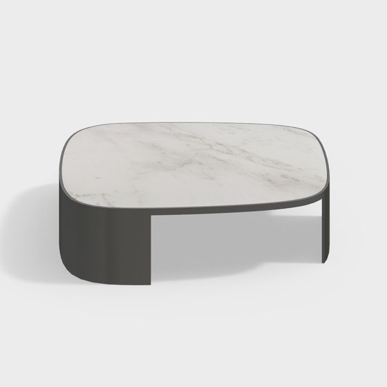 Curved Marble Coffee Table 3D model