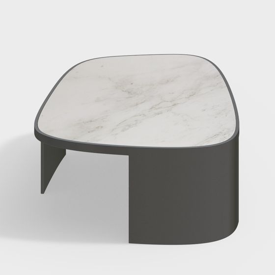 Curved Marble Coffee Table 3D model