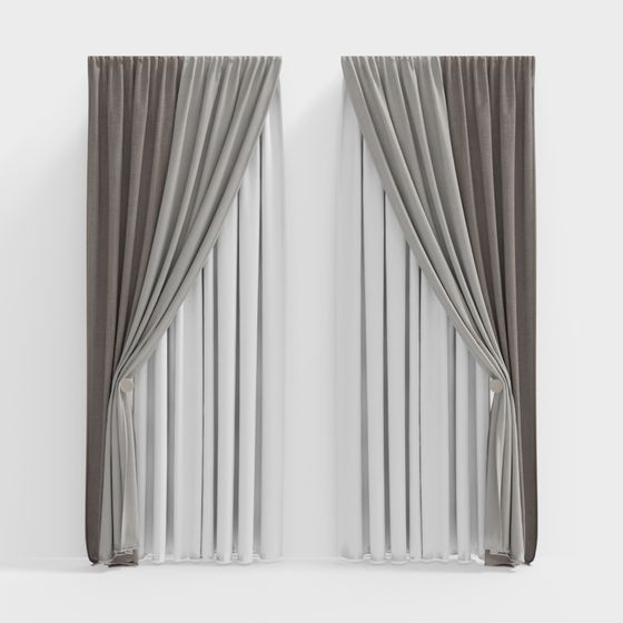 Sophisticated Low Poly Curtain 3D model for Modern Spaces