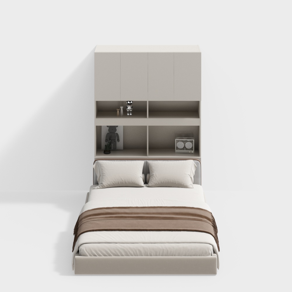 Lit double simple dans la chambre