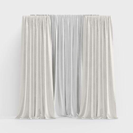 Elegant Flowing Curtain 3D model for Creative Spaces