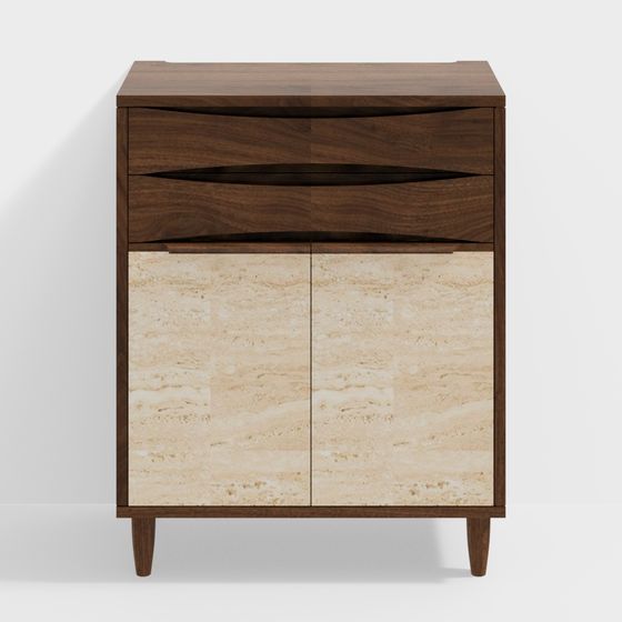 Mid-Century Modern Nightstand 3D model