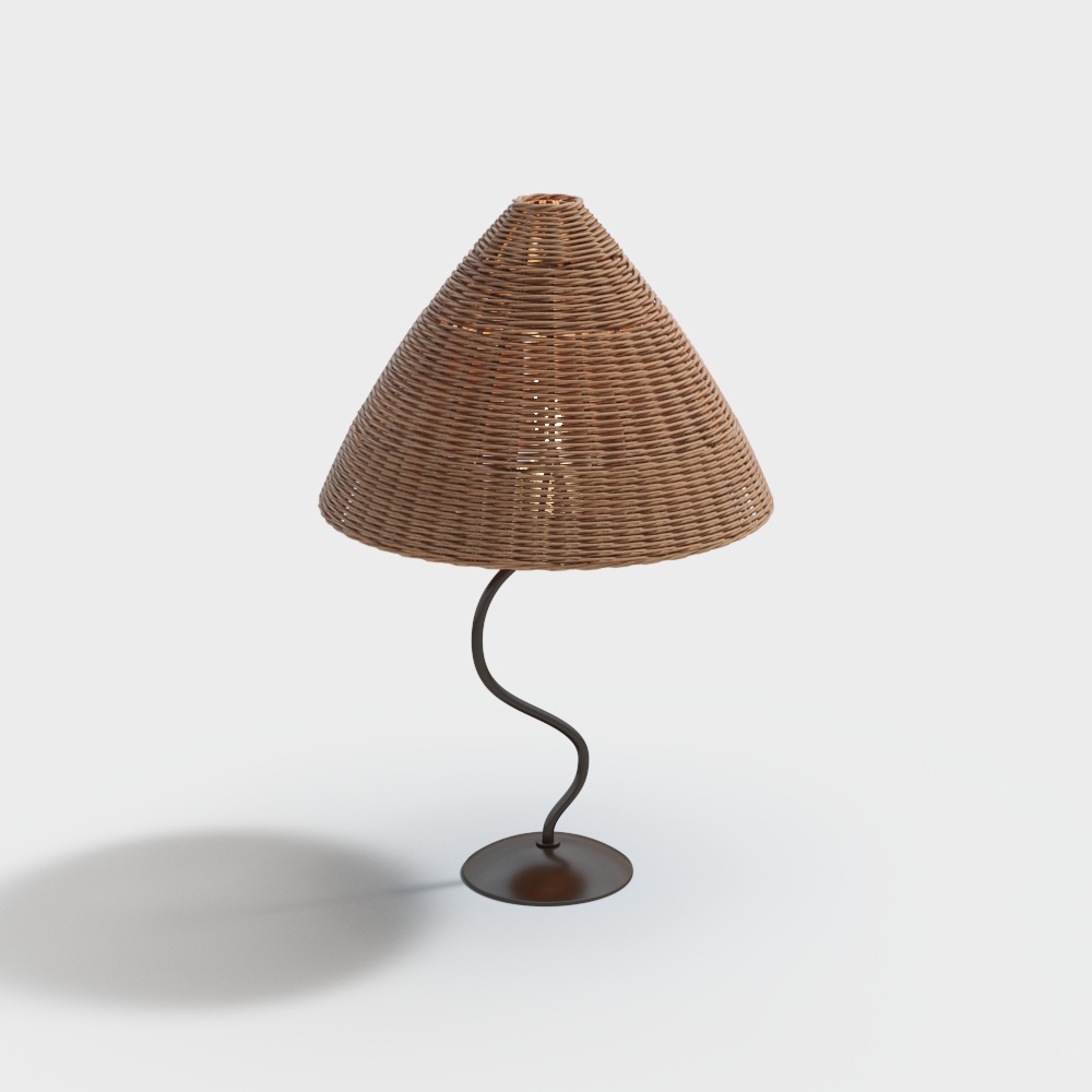 Artistic Low-Poly Lamp 3D Model – Warm Brown & Black Design