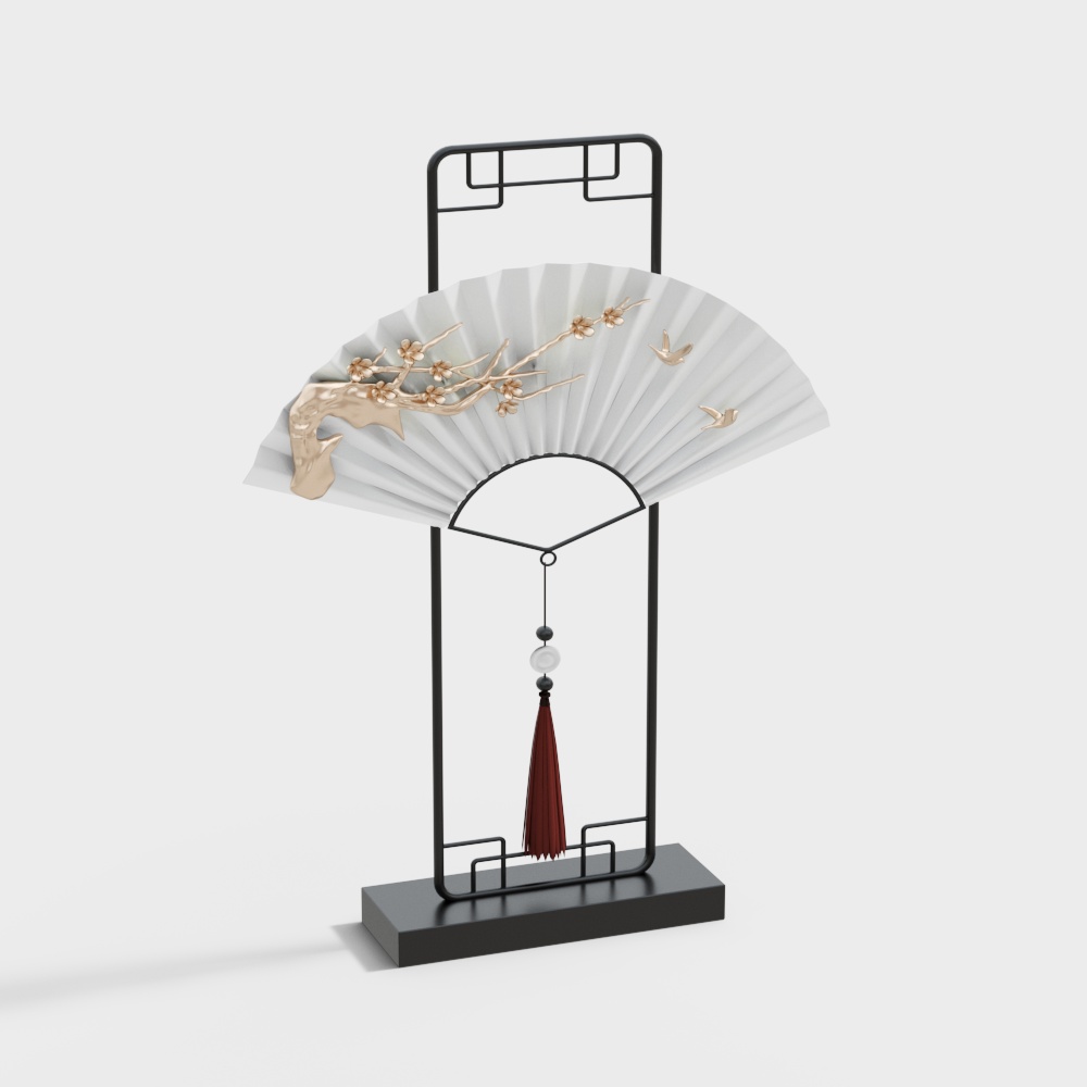 New Chinese-style Tea Room Fan Ornament