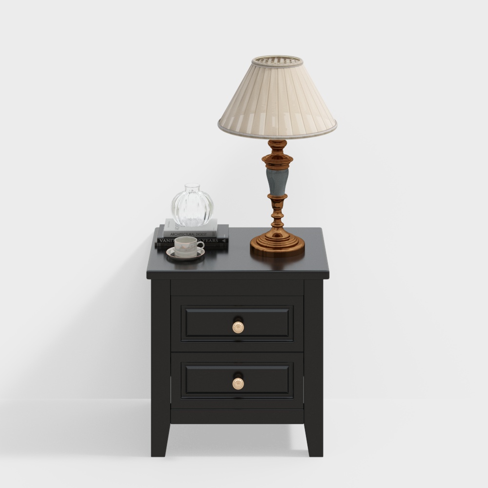 โต๊ะข้างเตียงวินเทจสไตล์อเมริกัน