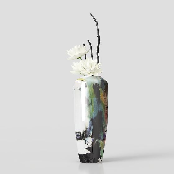 Elegant Low-Poly Flower Vase 3D model