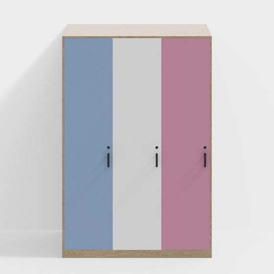 Colorful Minimalist 3D Model Cabinet