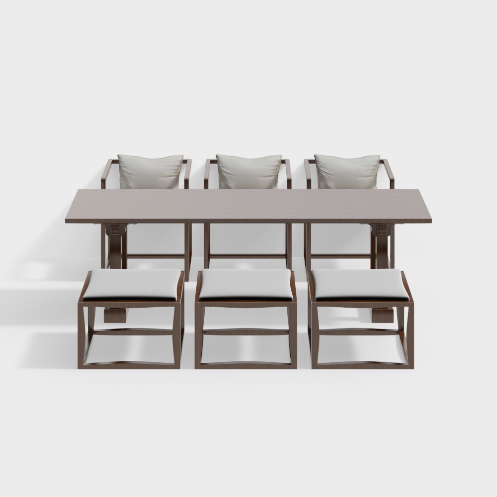 New Chinese-Style Tea House Table and Chair Set