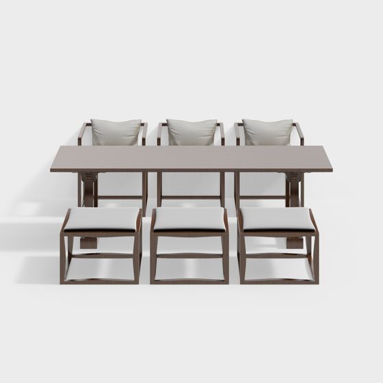 Urban Lounge Table and Chair Set 3D model for Modern Interiors