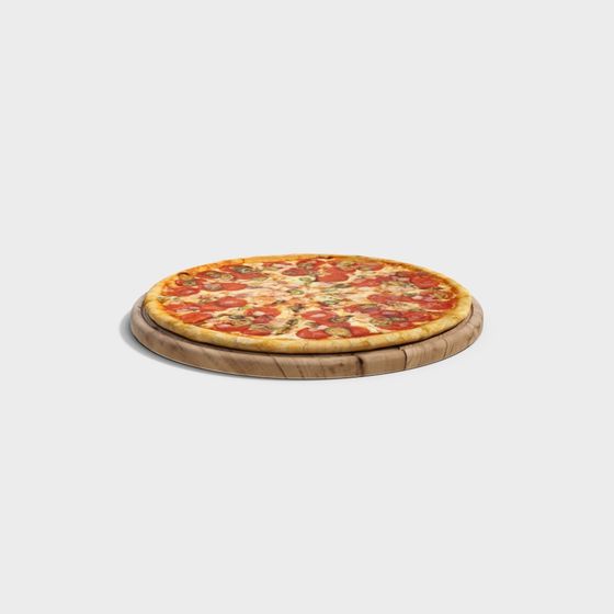Delicious Pizza and Tray 3D model