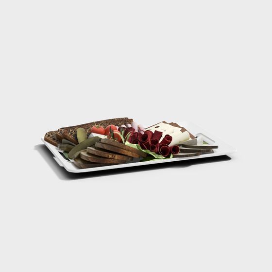 Realistic Food Platter 3D model