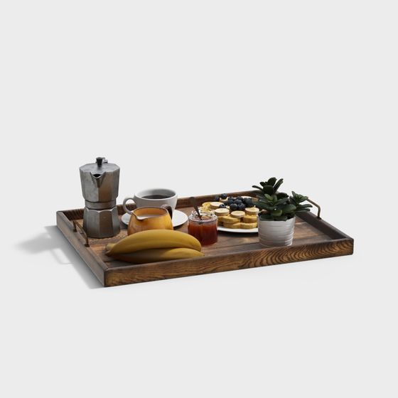 Vintage Breakfast Tray 3D model for Creative Projects
