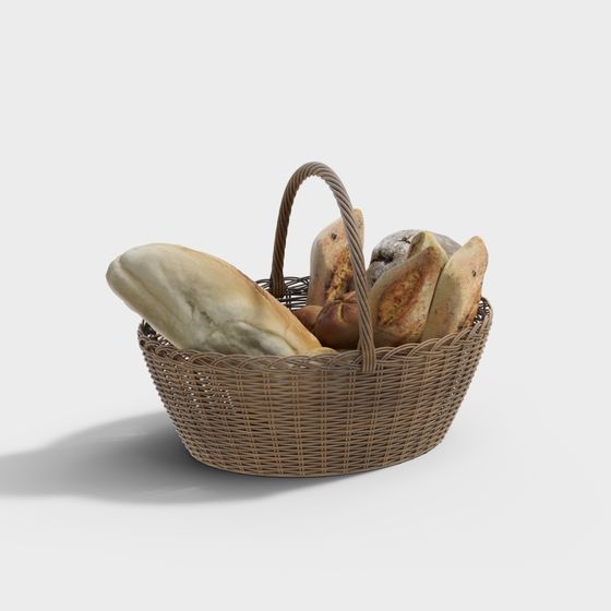 Low-Poly Vintage Bread Basket 3D model