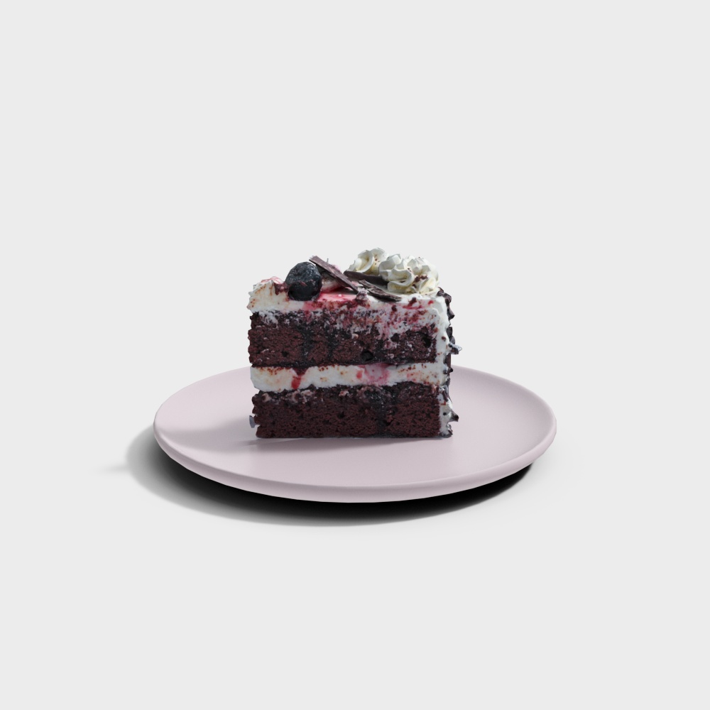 Chocolate Berry Cake 3D model